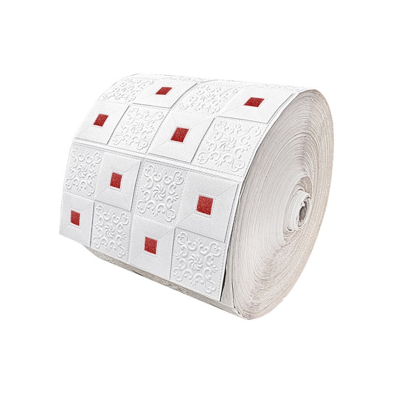 2024 Wholesale Self-Adhesive Roll Packed 3D Foam Easy Paste Peel and Stick Wallpapers 3D Wall panel for Kitchen Wall