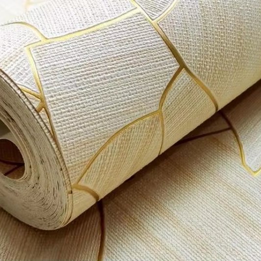 MyWow New Arrival Wooden Golden Line Natual Wallpaper PVC Metallic High Quality Wallpaper Roll for Home Decor
