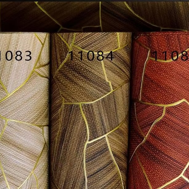 MyWow New Arrival Wooden Golden Line Natual Wallpaper PVC Metallic High Quality Wallpaper Roll for Home Decor