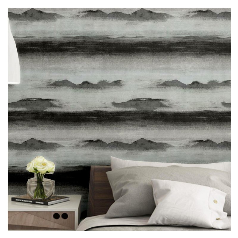 Personalized mountain brushing water Self adhesive non woven wall paper