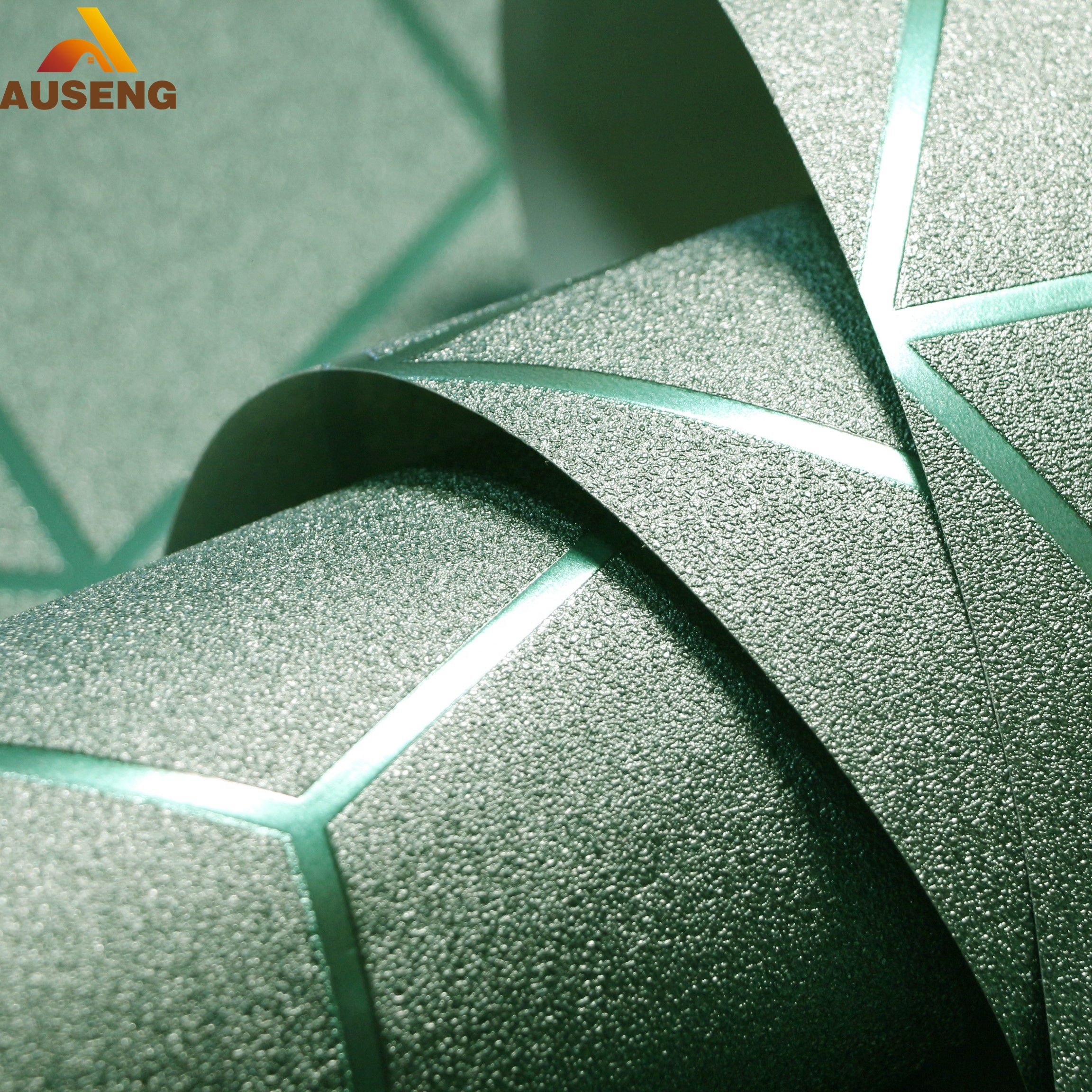 Home Wallpaper Living Room Tv Background Green Embossed 3D Wall Paper Hd Wallpaper Metallic Pvc Roll