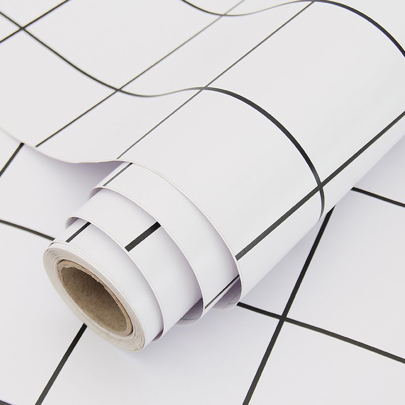 Grid Wallpaper Roll Stick And Peel Self Adhesive Vinyl Contact Paper Removable Modern Decorative Wall Paper For Bedroom Kitchen