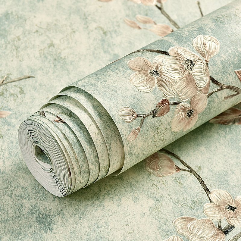 3D Fancy Morden Beautiful Flower European Luxury Nonwoven Embossed Wall Paper Wallpaper Roll