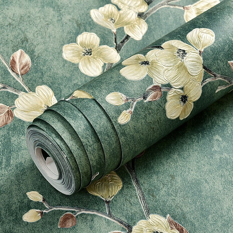 3D Fancy Morden Beautiful Flower European Luxury Nonwoven Embossed Wall Paper Wallpaper Roll
