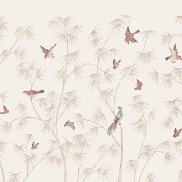 Zhenling Digitally Printed Silk Wallpaper with Flower Bird and Butterfly Designs wallpaper rolls for interior decor