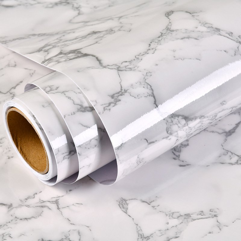 Hot Selling PVC Marble Wallpaper Roll Waterproof Anti-Static Heat Insulation Stripes Easy Moisture-Proof Household Use