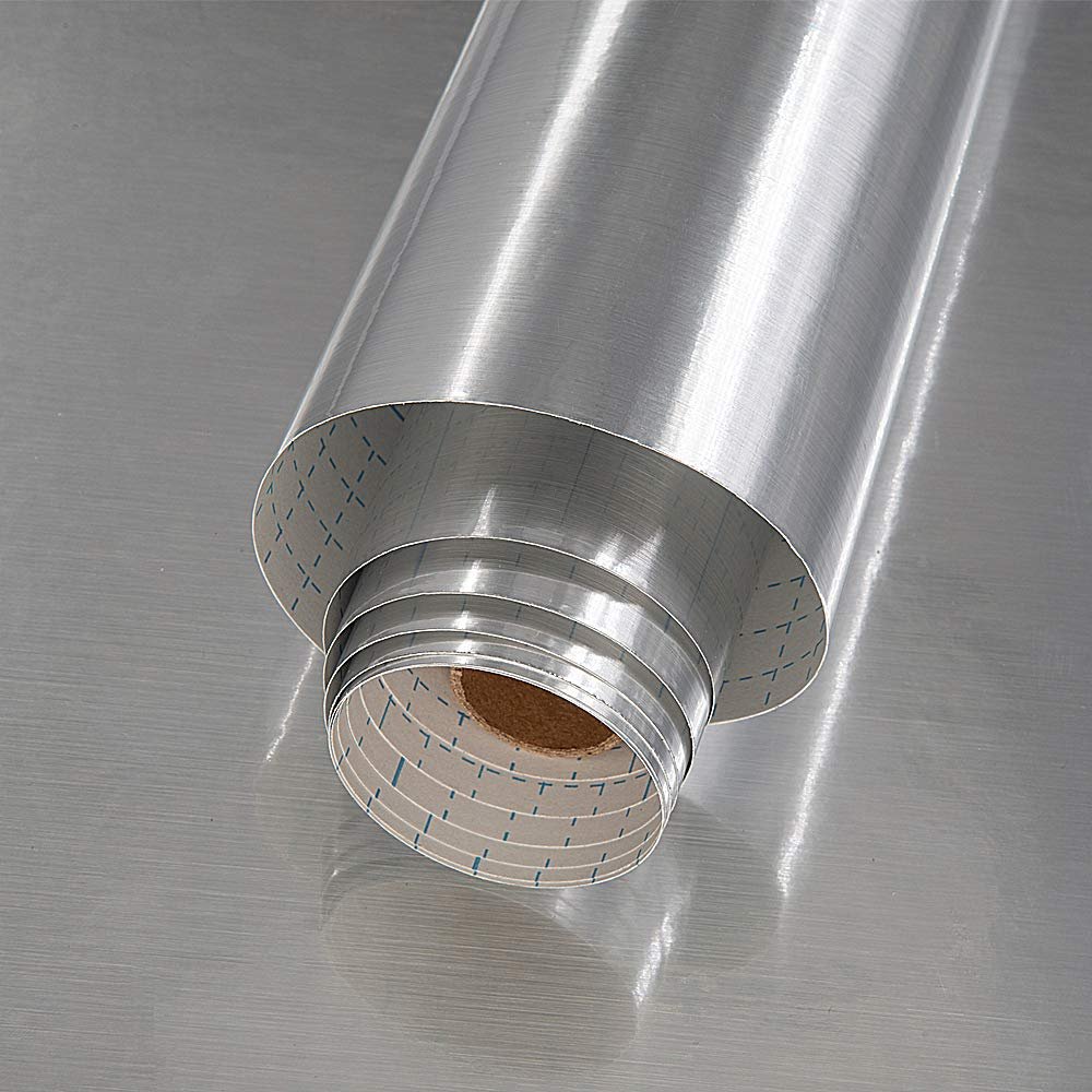 Gold Stainless Steel Wallpaper Self-Adhesive Metallic Removable Peel And Stick Wall Paper For Refrigerator Furniture Renovation