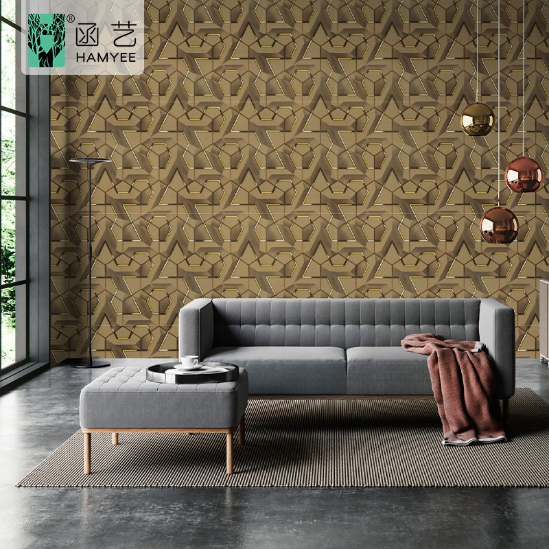 New household 3d pvc wallpaper interior wall coating wall paper geometric pattern modern design home decor wallpaper rolls
