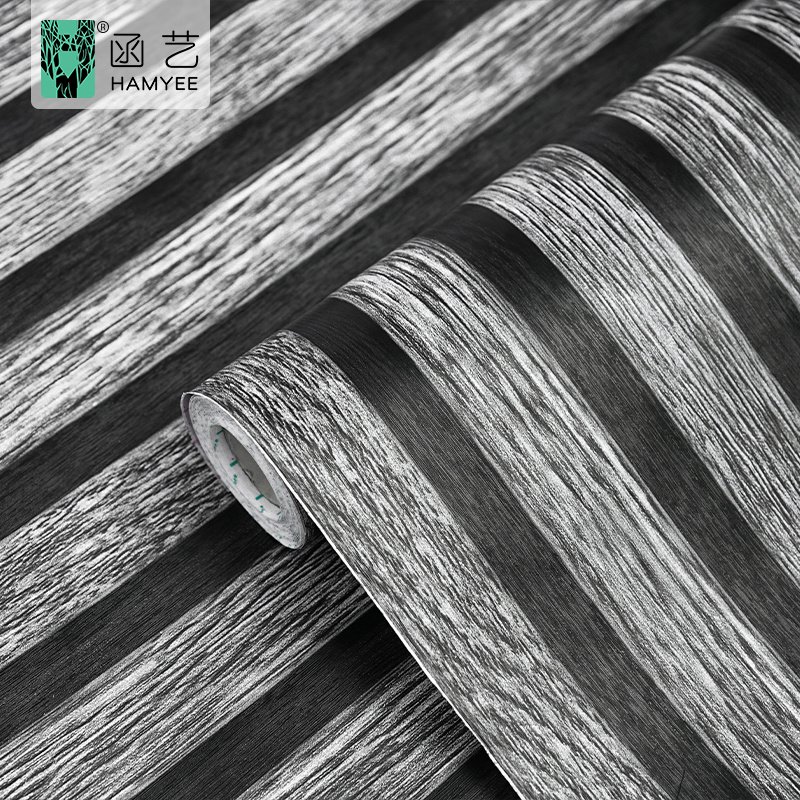 High quality self adhesive wood grain grille pattern pvc wallpaper wall covering paper wooden wall cover paper