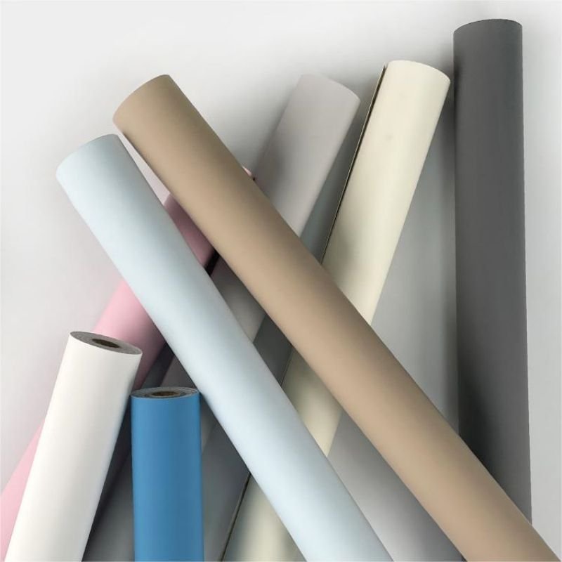 Modern Skin Feeling Solid Color Contact Paper PVC Waterproof Wallpaper for Furniture Renovation Wall Sticker