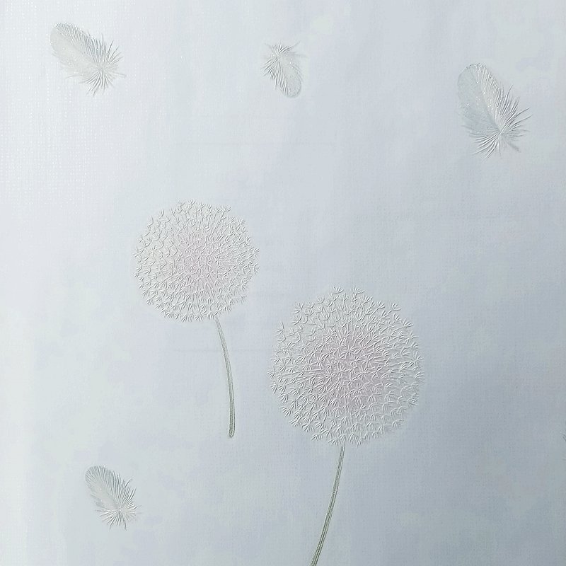 Light green 3D dandelion feather wallpaper bedroom living room girl room warm country rustic style purple pink wallpaper