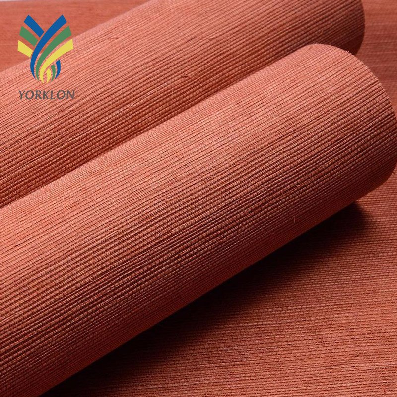 Modern Luxury Soundproof Sisal Silk Cotton Cork Fabric Linen Grass Cloth Wall Paper Weave Natural Textured Wallpaper Rolls