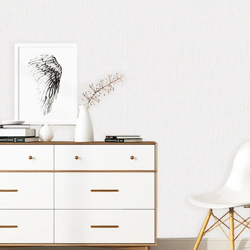 Modern linen woven PVC wallpaper living room bedroom wall home decoration wholesale solid color wallpaper roll