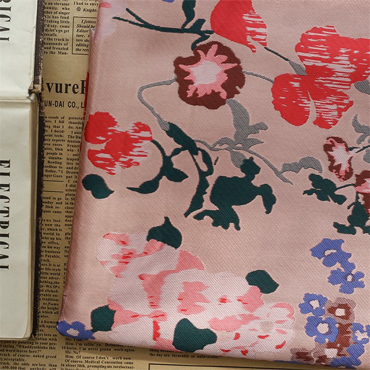 Retro Yarn-dyed Multi-color Trumpet Flower Twill High-definition Jacquard Fabric Wallpaper rolls