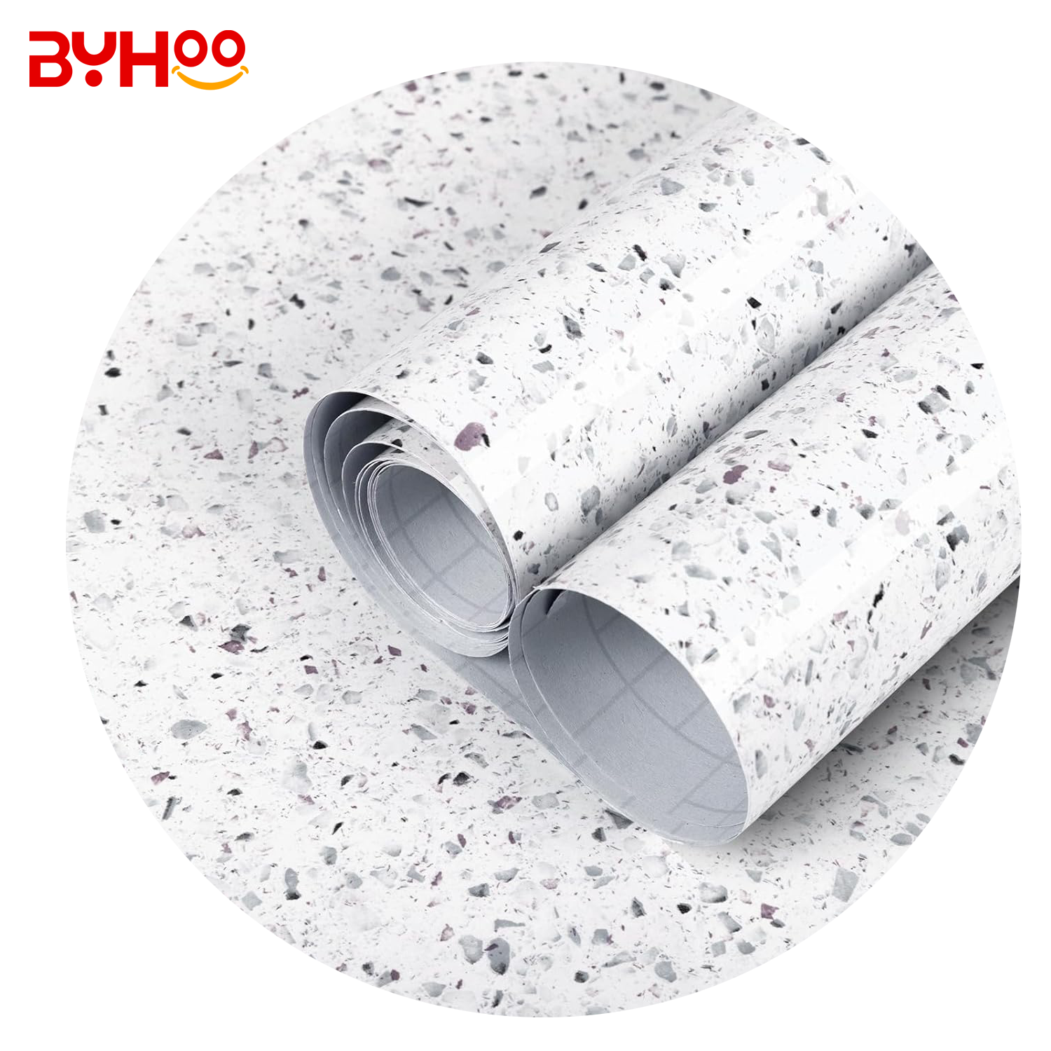 White Marble Granite Countertop Waterproof Terrazzo Wallpaper Peel and Stick Kitchen Counter Wall Paper Roll