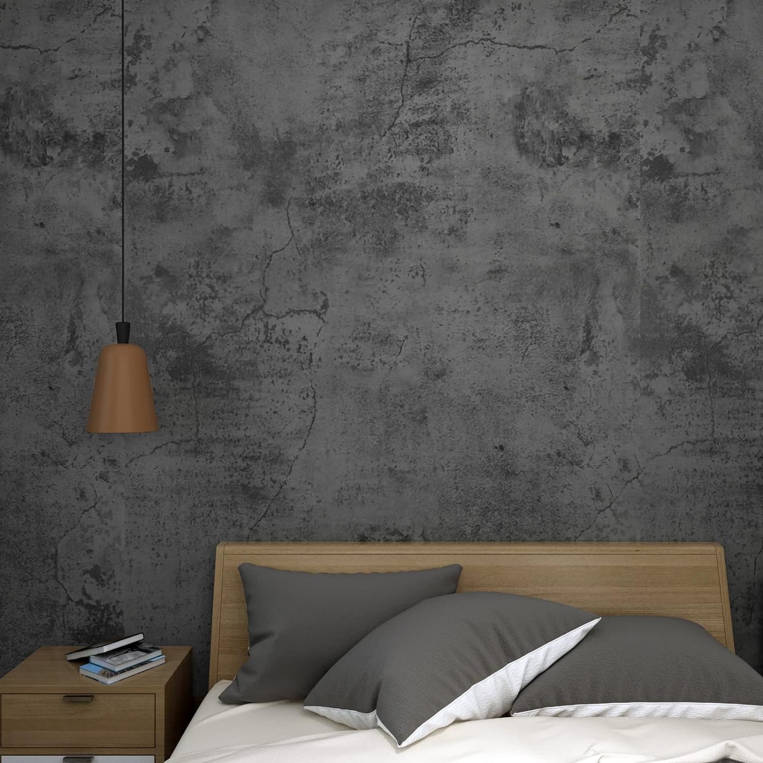 Cheap Industrial Style Matte Wallpaper Beige Grey Cement Concrete Contact Paper Self Adhesive Removable Wall Paper