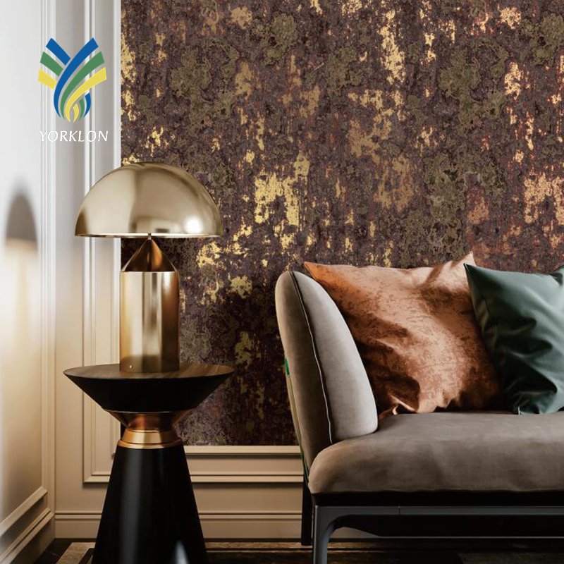 Customized Gold Texture PVC Metallic Wall paper Bedroom Sitting Rooms Home Decoration Luxury Wallpaper
