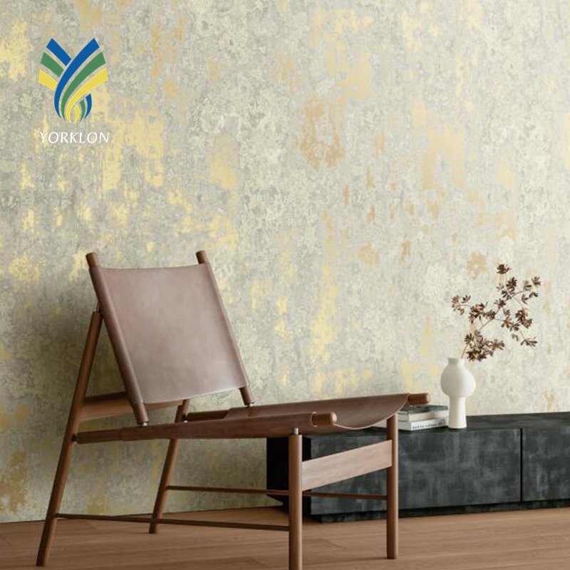 Customized Gold Texture PVC Metallic Wall paper Bedroom Sitting Rooms Home Decoration Luxury Wallpaper