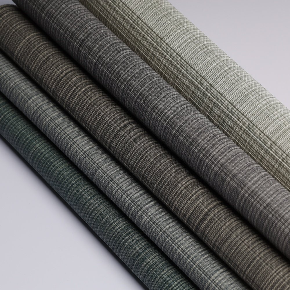 New Arrival Fireproof Woven Fabric PVC Wall Paper Modern Design with Geometric Pattern for Home Decor and Hotels Soundproof
