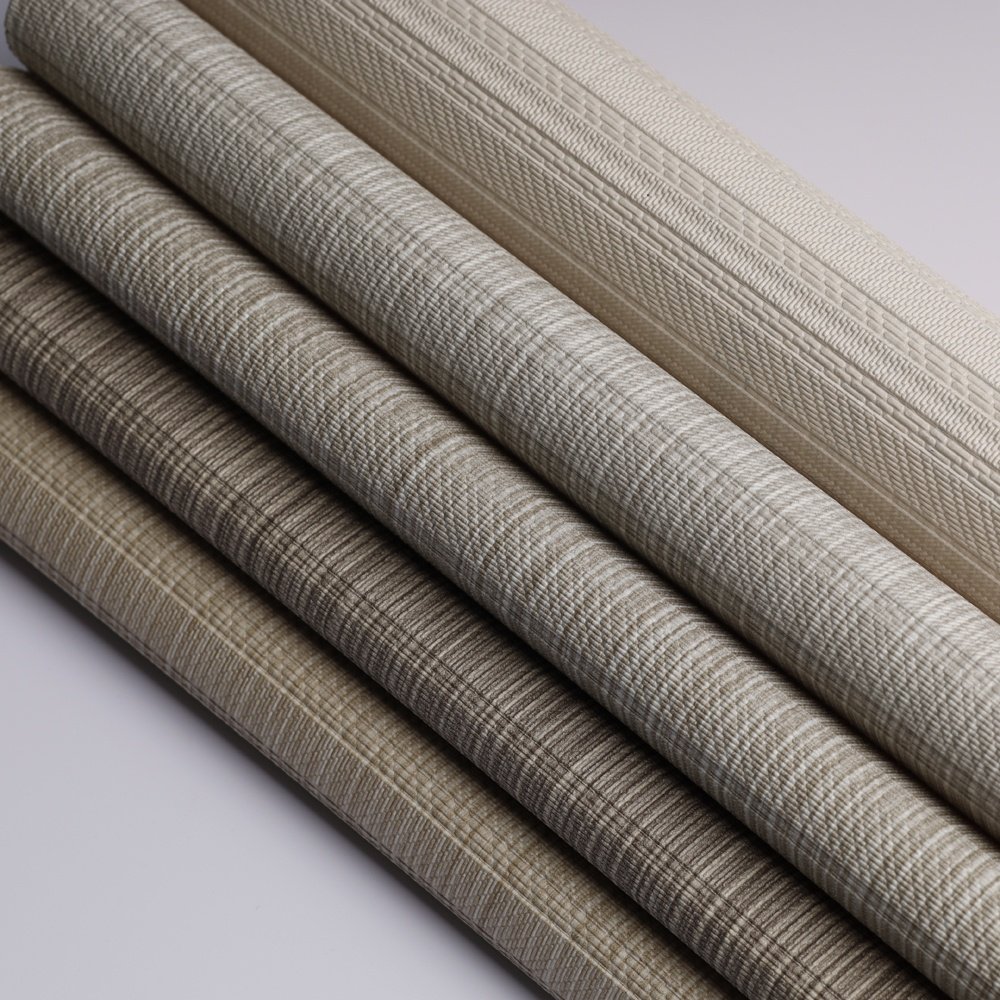 New Arrival Fireproof Woven Fabric PVC Wall Paper Modern Design with Geometric Pattern for Home Decor and Hotels Soundproof
