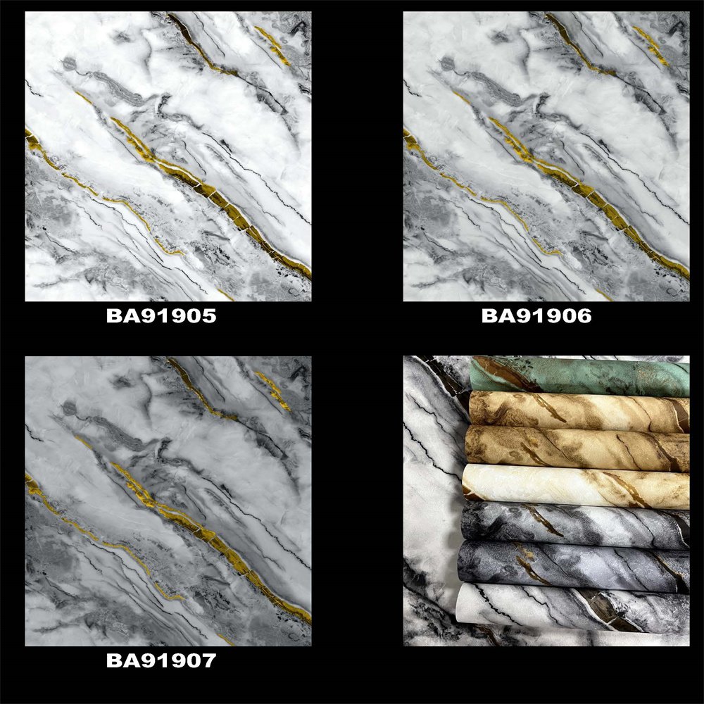 Summer luxury elegant marble retro waterproof pvc wallpaper for hotel lobby office wallpaper