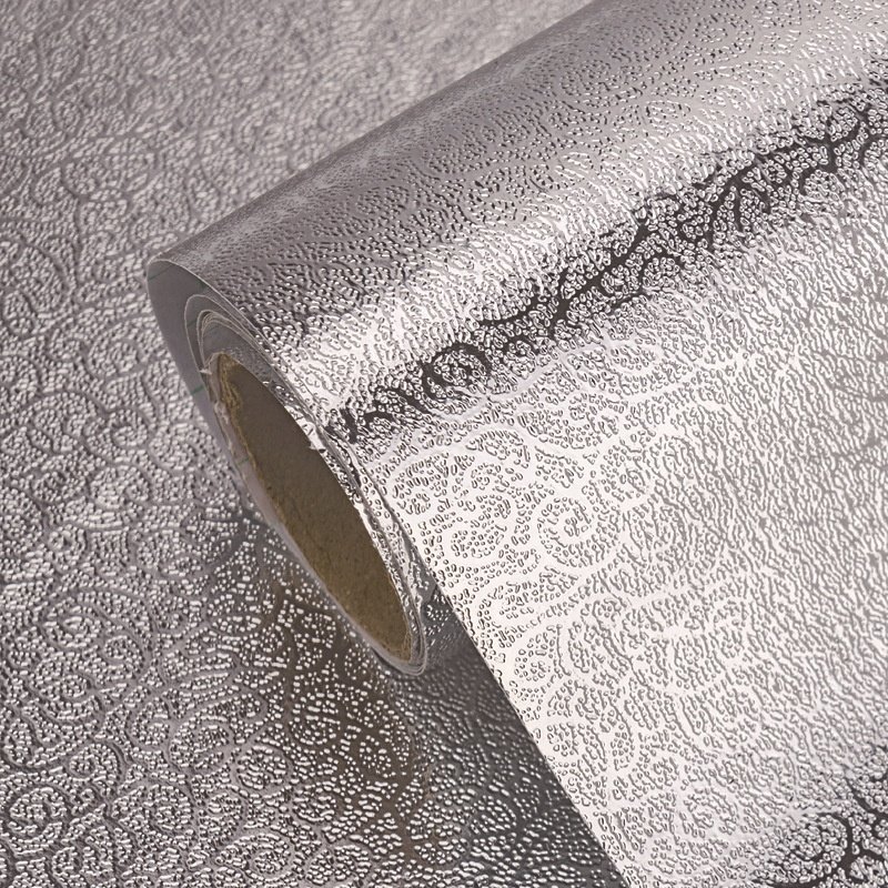 Hot Heat-Resistant Pvc Aluminum Kitchen Wall Stickers Oil Proof Cabinet Stickers Wallpaper Rolls