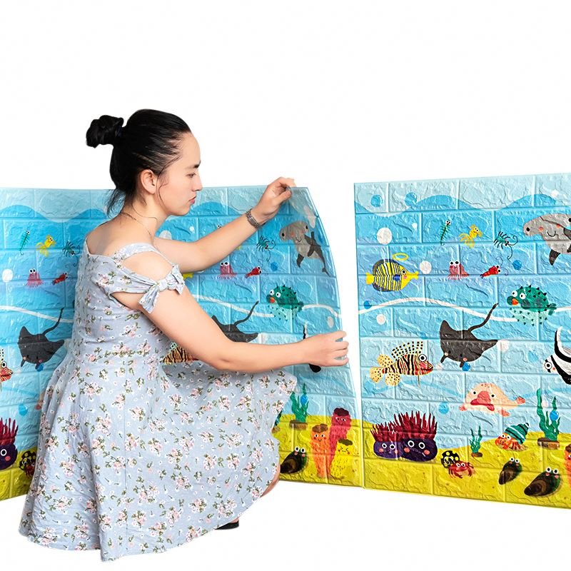 self adhesive wall paper rolls stone wall sticker cheap 3d pe foam brick wallpaper for living room