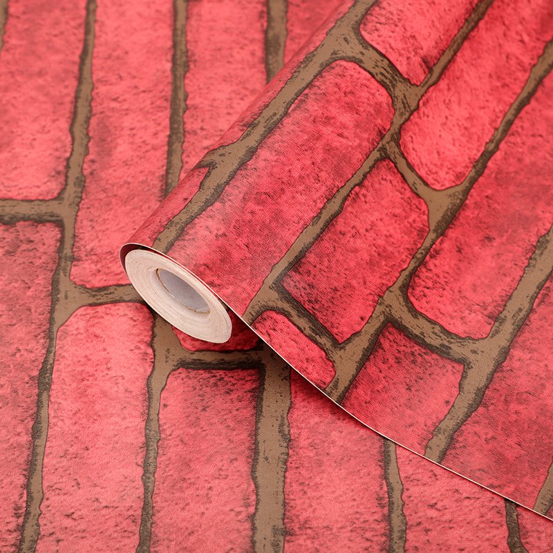 Manufacturer Red Brick Self-adhesive Wallpaper Roll Modern 3d Home Decoration Mural Sticker Wallpaper Chinese Hospital 200 Roll
