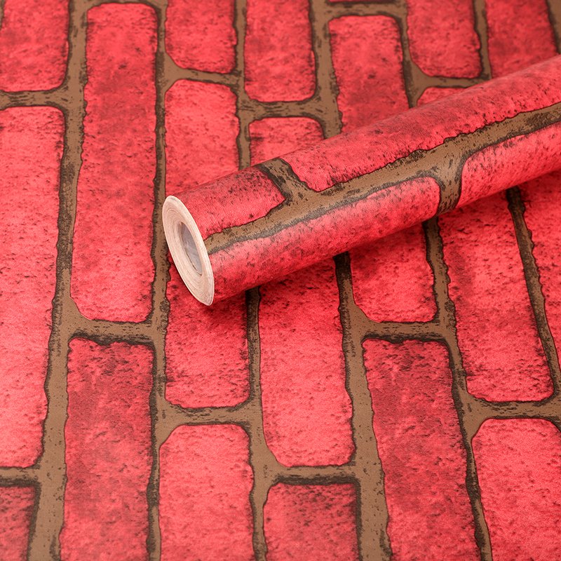 Manufacturer Red Brick Self-adhesive Wallpaper Roll Modern 3d Home Decoration Mural Sticker Wallpaper Chinese Hospital 200 Roll