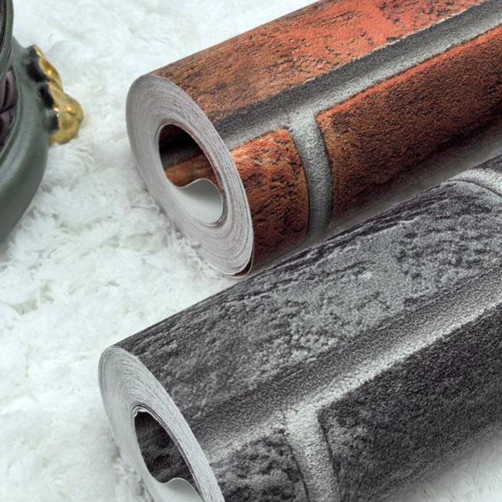 Brick Stone Wallpaper Roll 3D Effect Blocks Vintage Home Decoration Bedroom Modern Wall paper