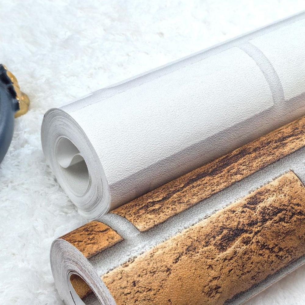 Brick Stone Wallpaper Roll 3D Effect Blocks Vintage Home Decoration Bedroom Modern Wall paper