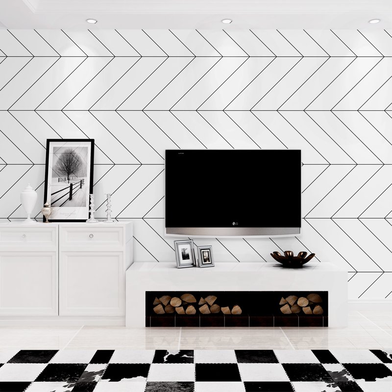 Modern Minimalist Nordic Style Ins Geometric Line Graphics Living Room Bedroom Pvc Wallpaper