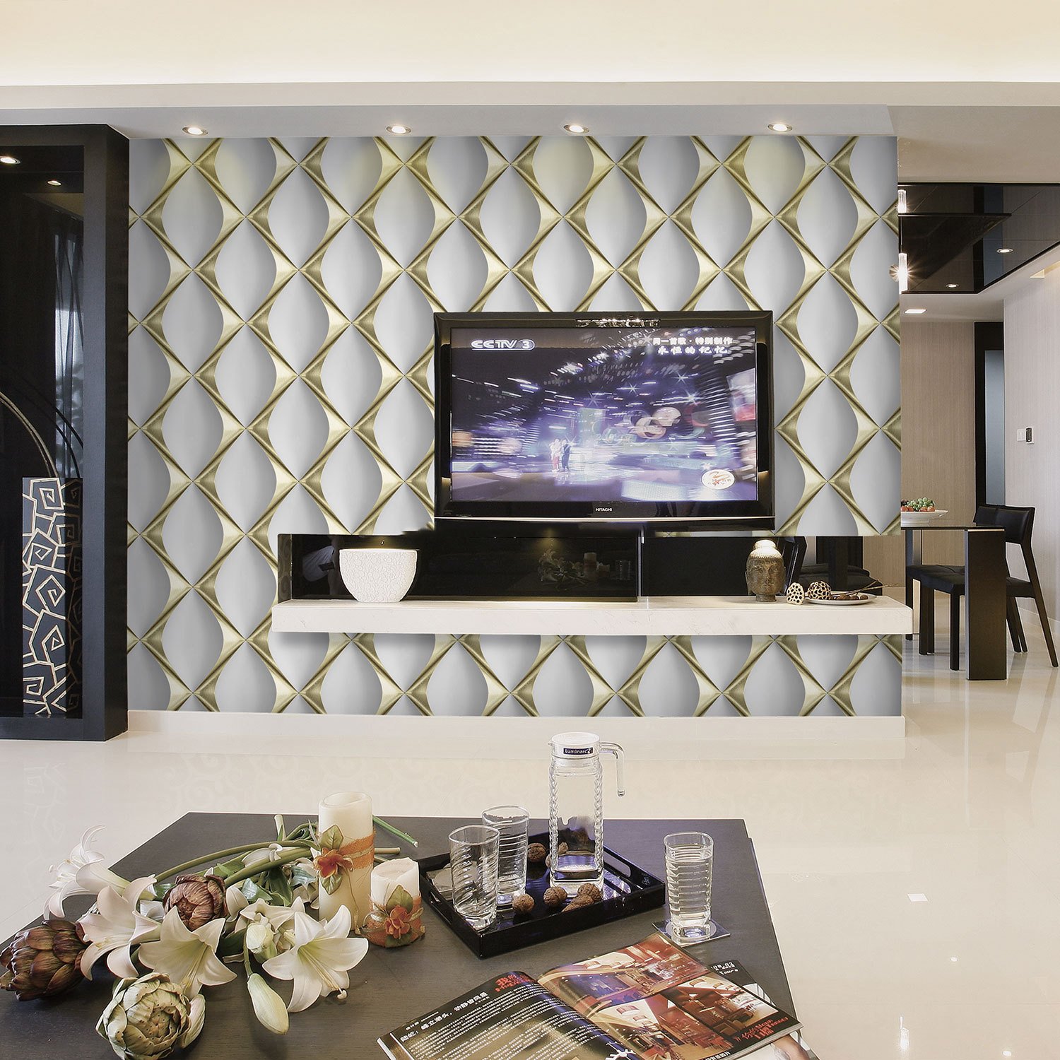 Suede Wallpaper Rolls Modern Geometric Patter 3d Wallpaper Bedroom Living Room Wholesale Wall Paper Rolls