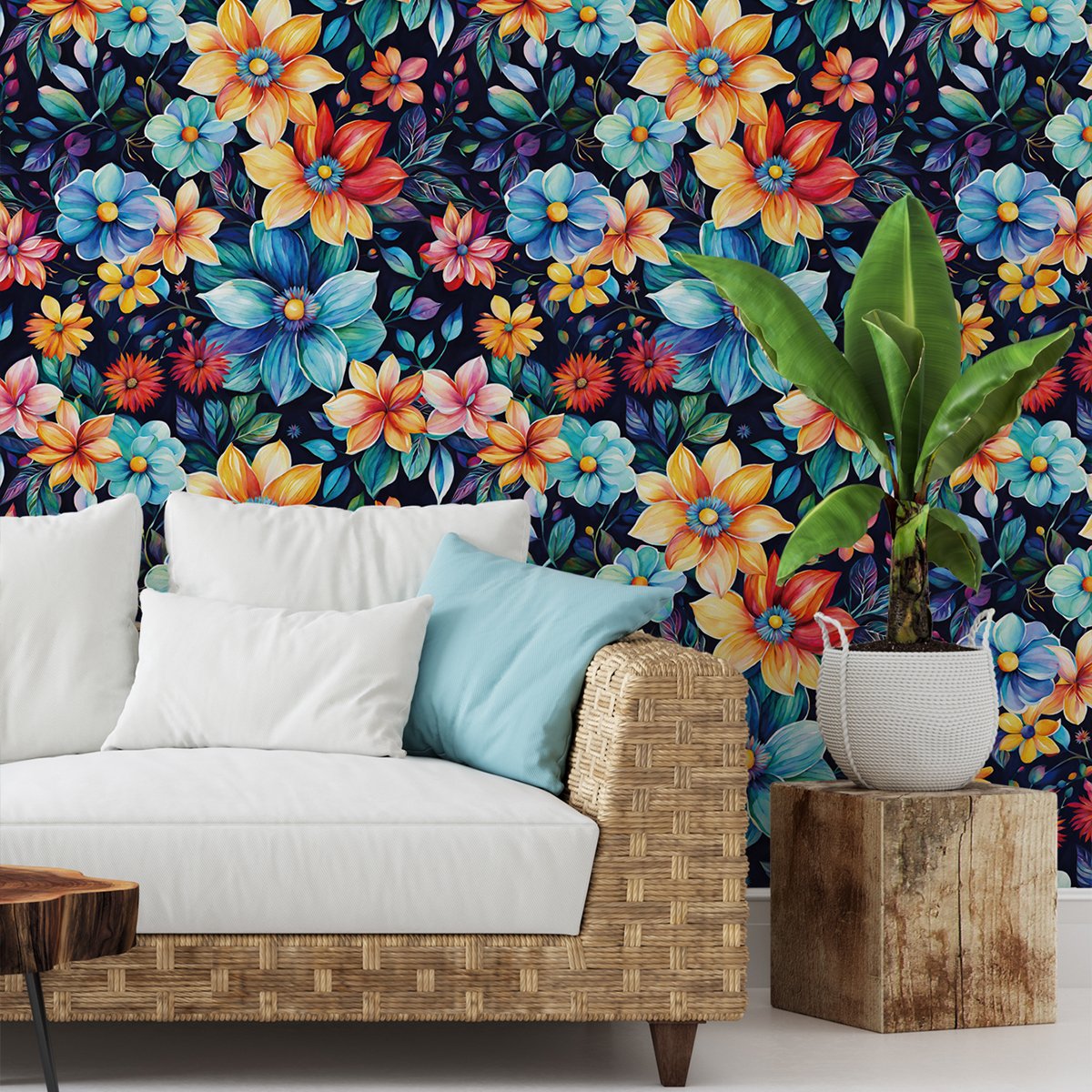 Udk Waterproof Pvc Vinyl Wall Papers 3d Modern Design Self Adhesive Wallpaper Home Decoration Flower Peel And Stick