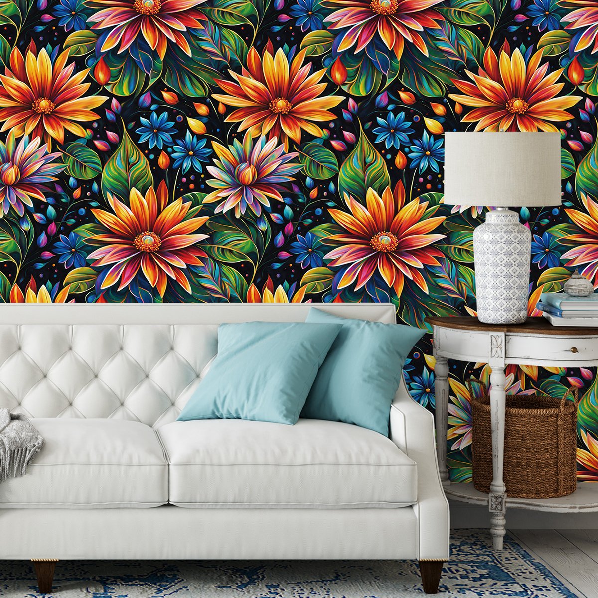 Udk Waterproof Pvc Vinyl Wall Papers 3d Modern Design Self Adhesive Wallpaper Home Decoration Flower Peel And Stick