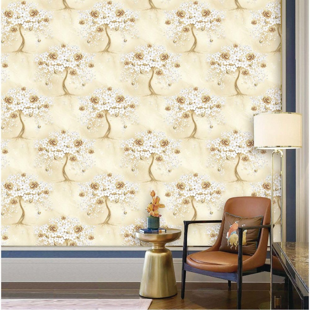 2024 new style deep embossed Nordic style modern three-dimensional French elegant plant wallpaper