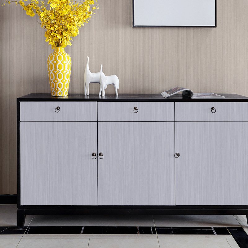 UDK thicken brushed gold/silver metallic design PVC adhesive decorative film wall paper for wall/elevator/fridge