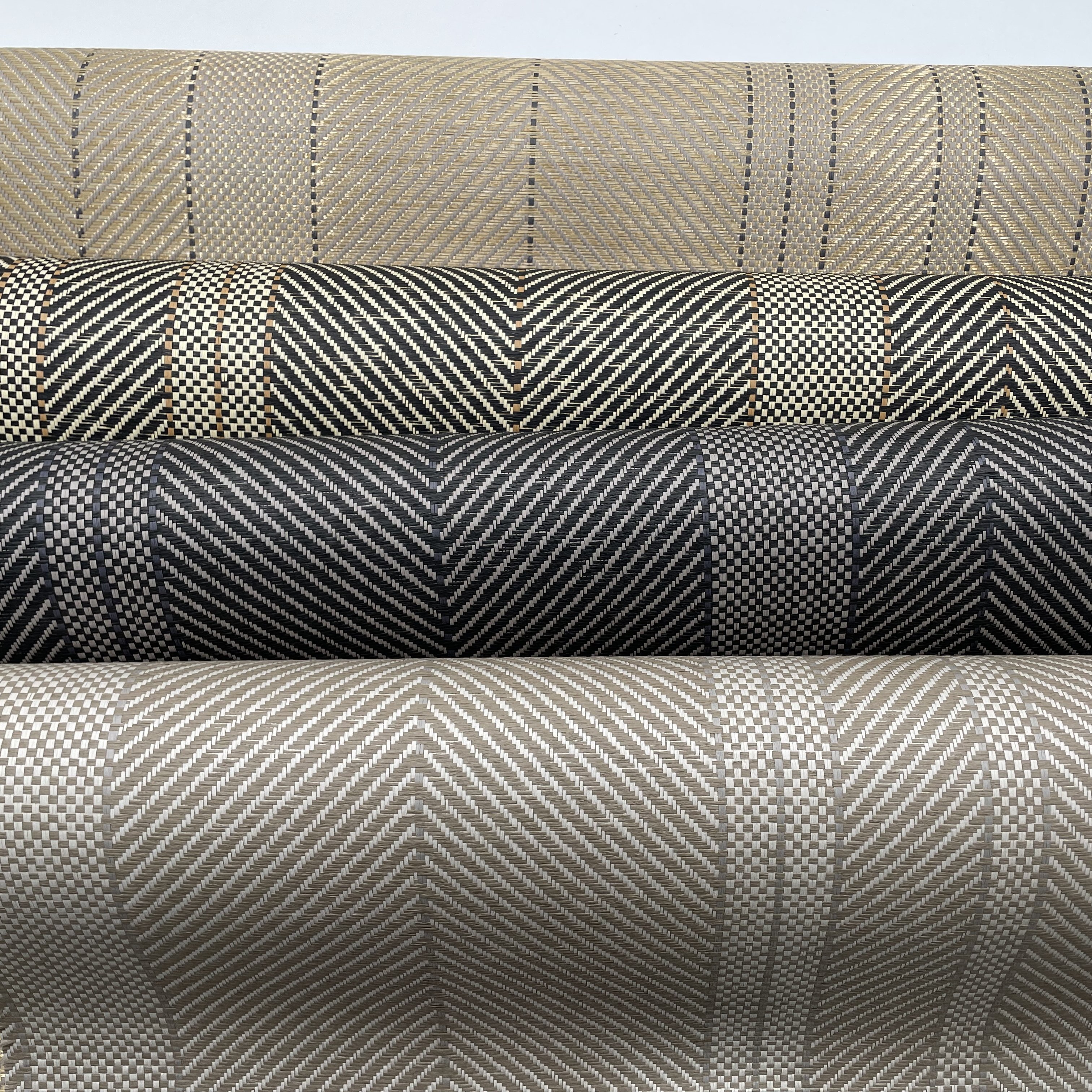 MYWIND Chevron Chic Grasscloth & Textured Natural Wall Coverings Shining Sparkling and Gold Colors Wallpaper Double Rolls