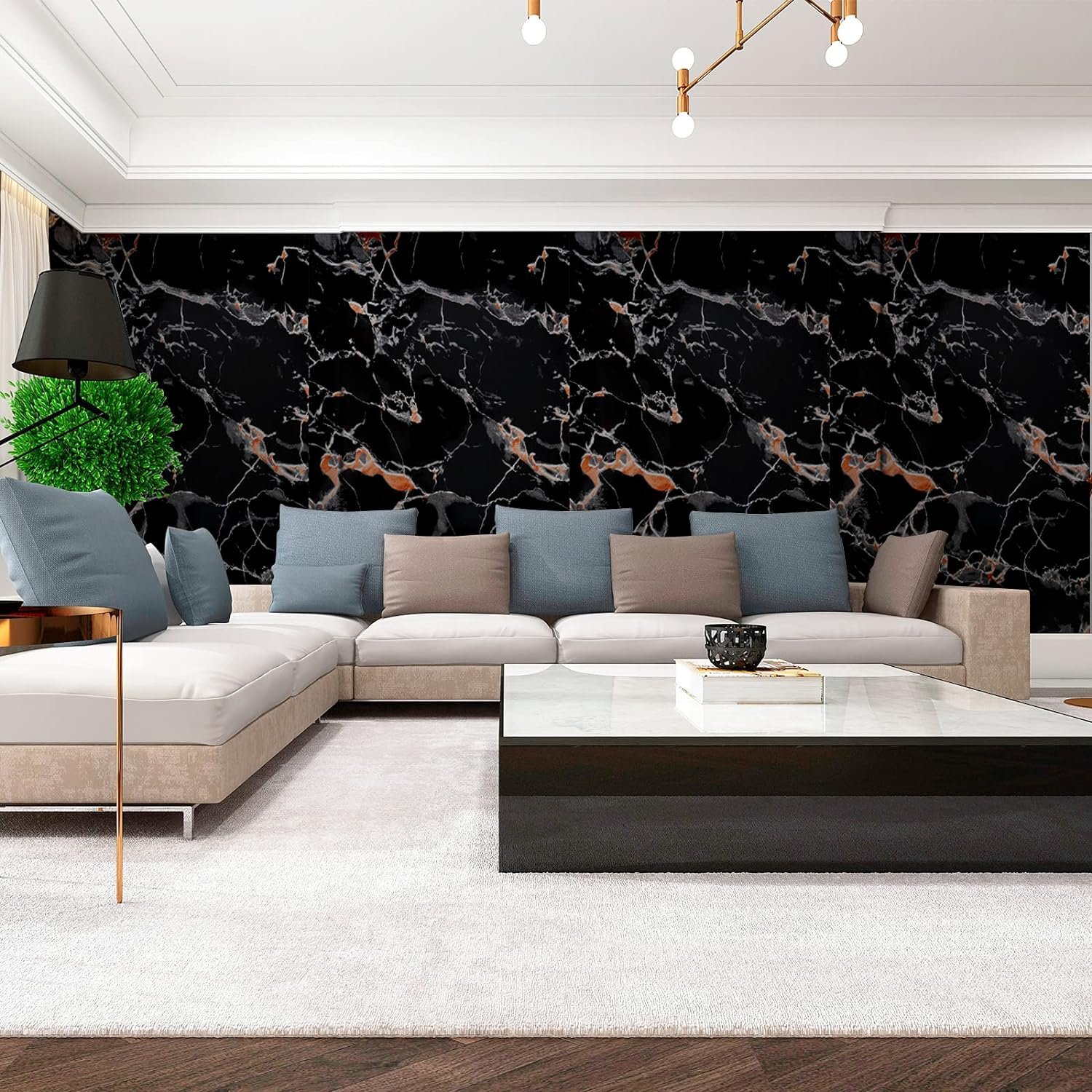 2024 Factory Custom Marble Texture Waterproof Removable 3D Wallpaper For Kitchen Counter Marble Wall Paper
