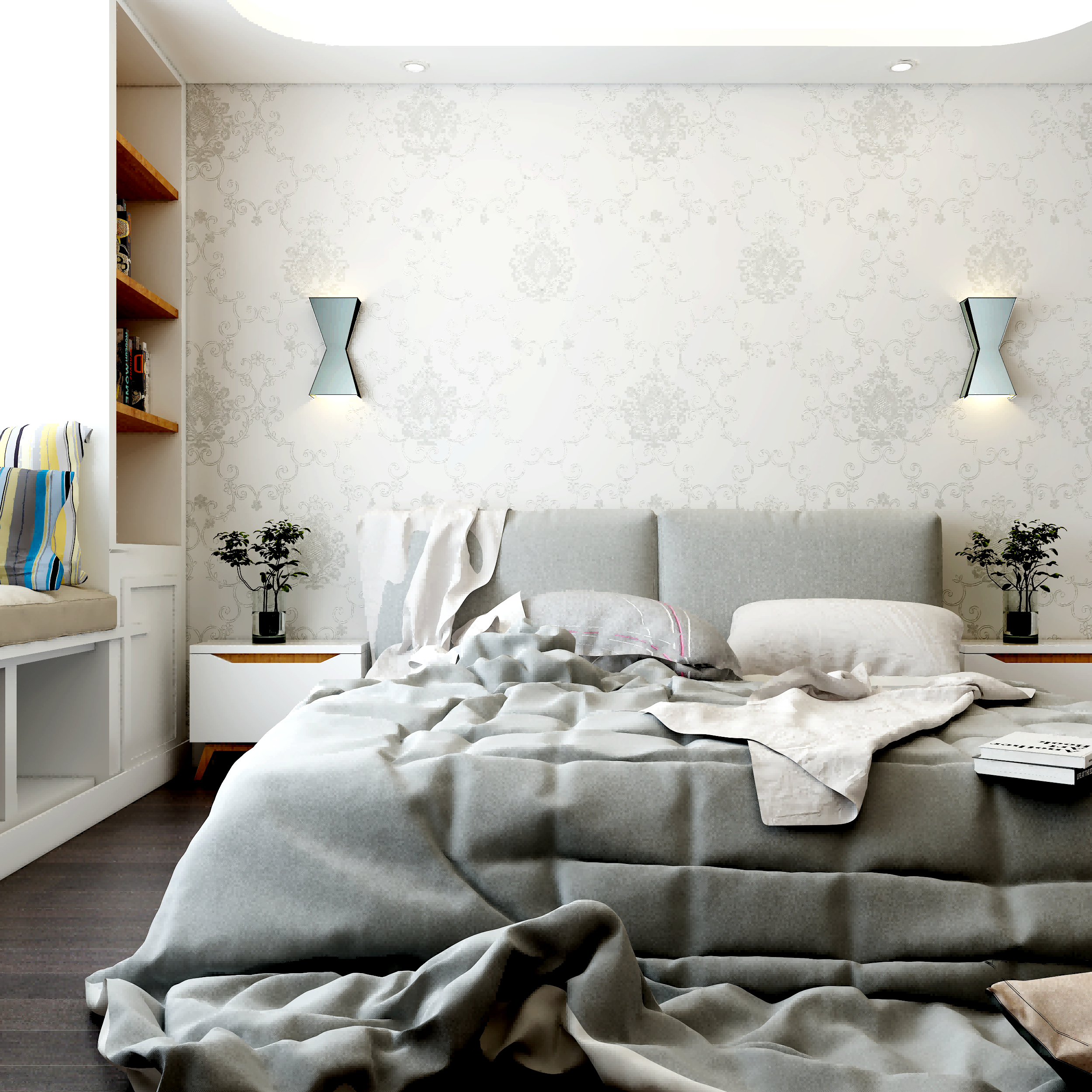 self-adhesive roll PVC deep embossed Italian vinyl damask wallpaper for home bedroom decoration
