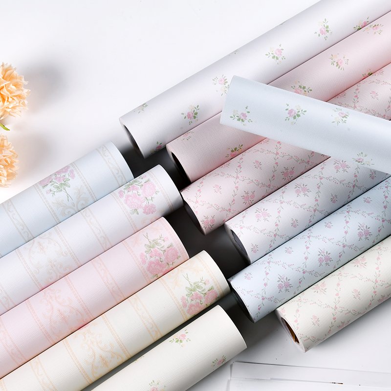 Country Botanical Floral Self-adhesive Wallpaper for Home Renovation Student Dormitory Study Room Waterproof Wallpaper