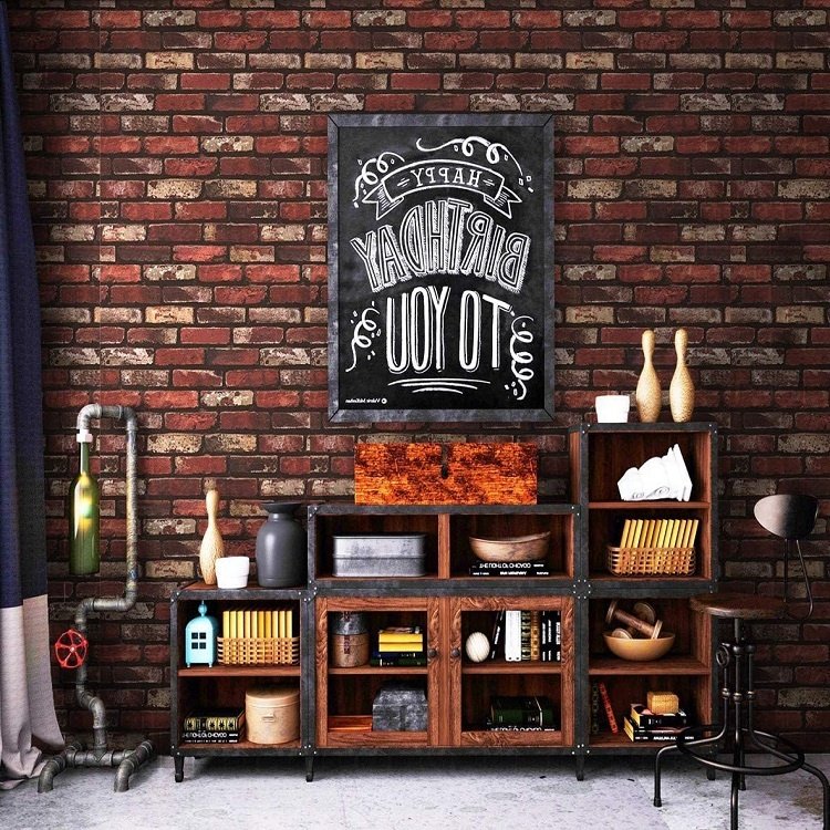 Vinyl red brick 3d contact paper design adhesive waterproof wall panel wallpaper rolls for room walls decor
