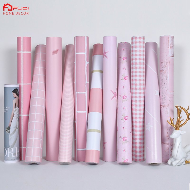 FuDi 5118 Girls Pink Heart Modern Wallpaper For Bedroom
