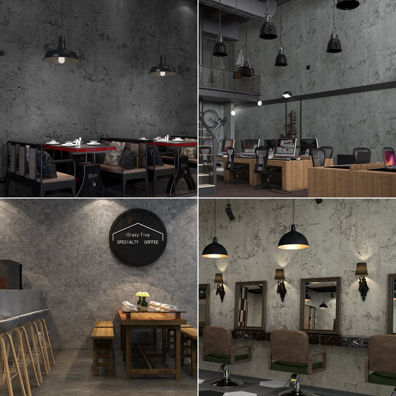 Self-adhesive Industrial Style Wallpaper Rolls Peel and Stick Vinyl Wallpaper for Cafe Store Bar Home Decor TV Background DIY
