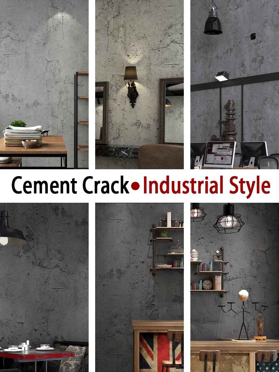 Self-adhesive Industrial Style Wallpaper Rolls Peel and Stick Vinyl Wallpaper for Cafe Store Bar Home Decor TV Background DIY