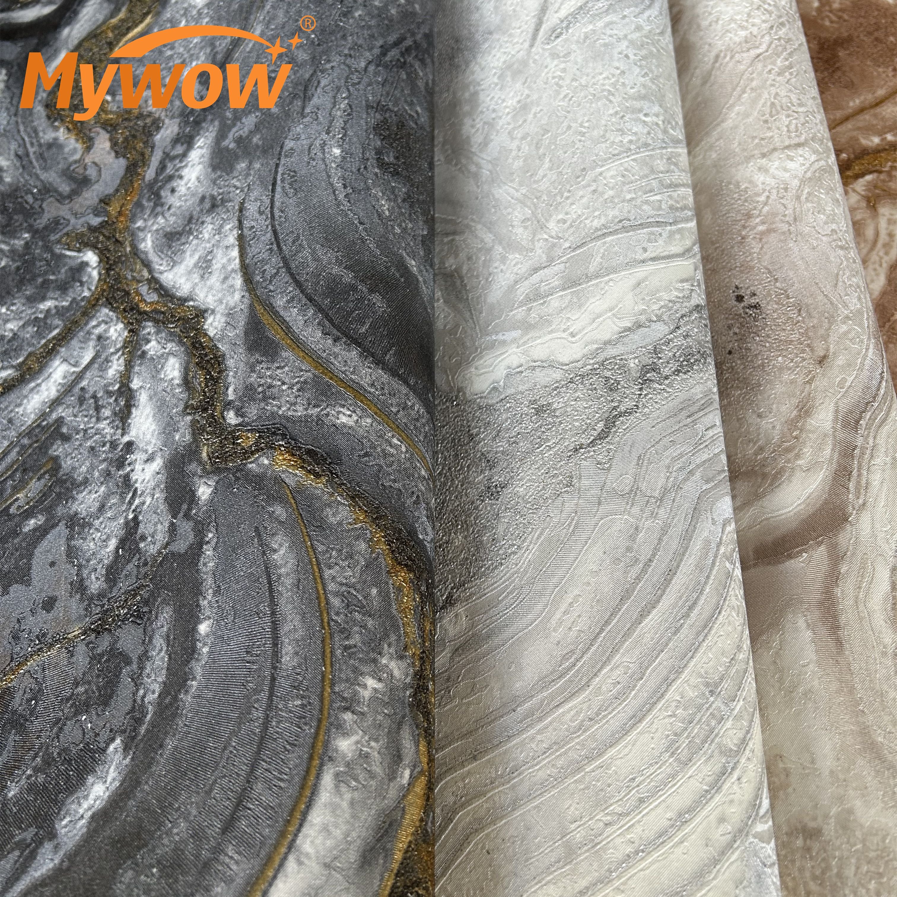 Hot Sale Wallpaper 3D Luxury Marble Design Wallpaper Factory Home PVC Metallic Wallcovering Roll Wallpaper
