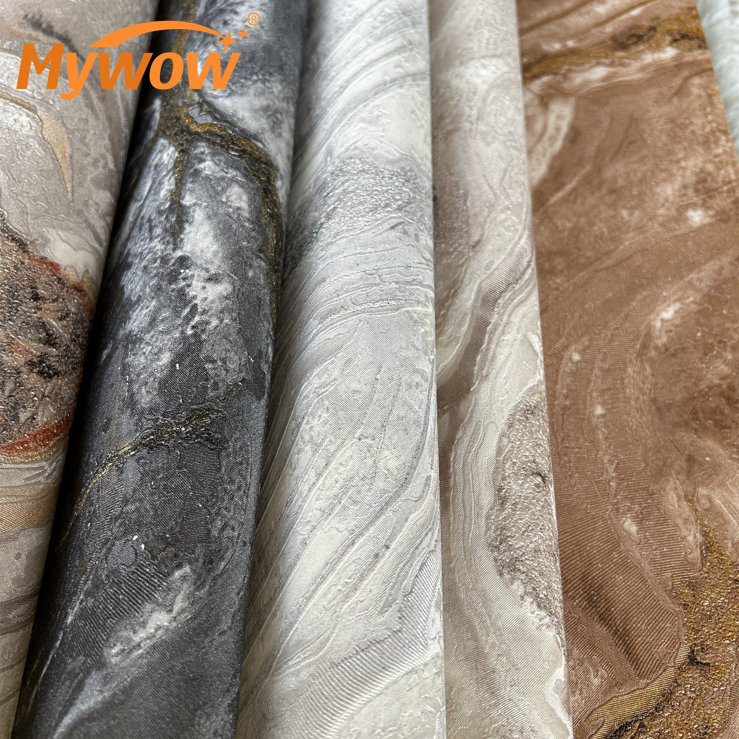 Hot Sale Wallpaper 3D Luxury Marble Design Wallpaper Factory Home PVC Metallic Wallcovering Roll Wallpaper