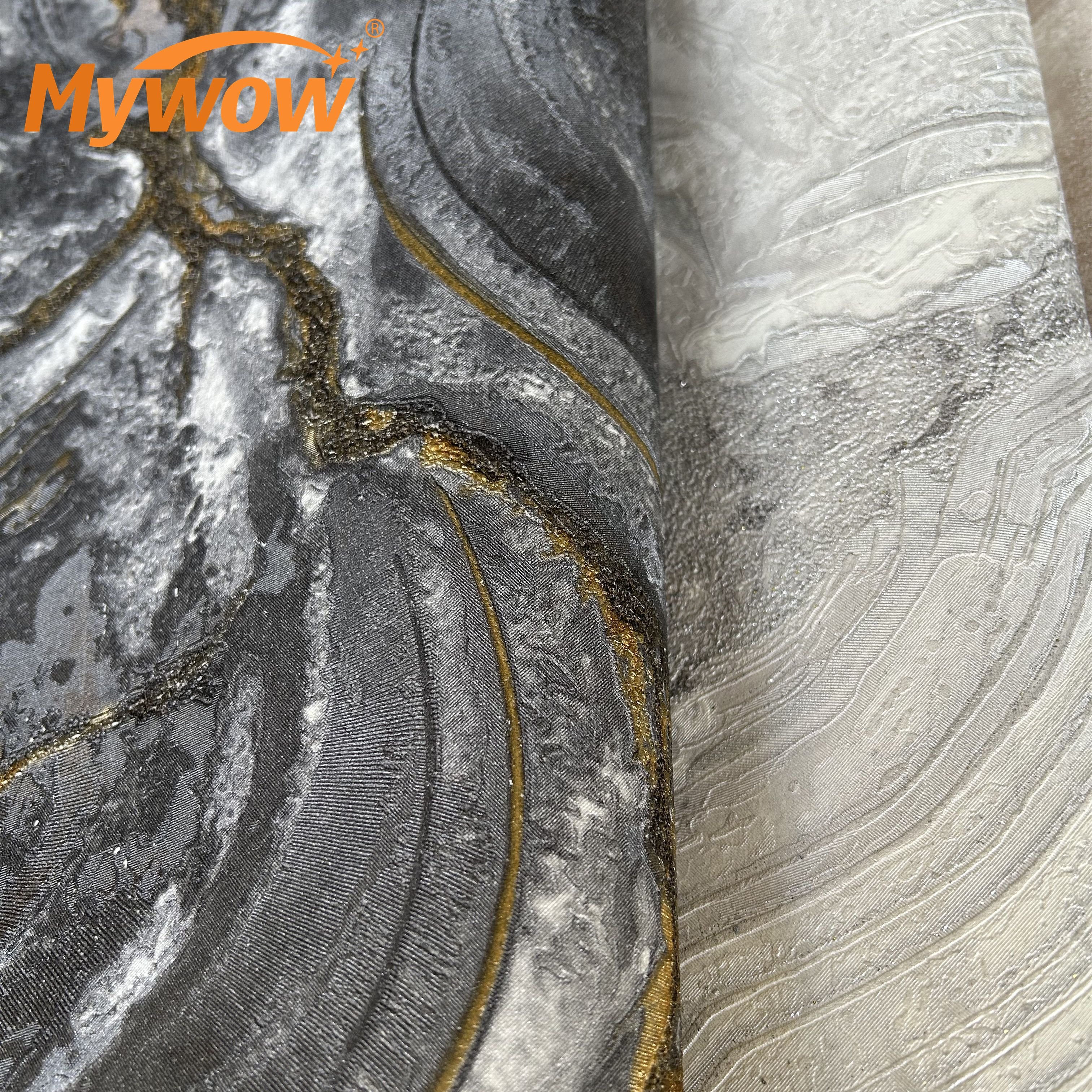 Hot Sale Wallpaper 3D Luxury Marble Design Wallpaper Factory Home PVC Metallic Wallcovering Roll Wallpaper