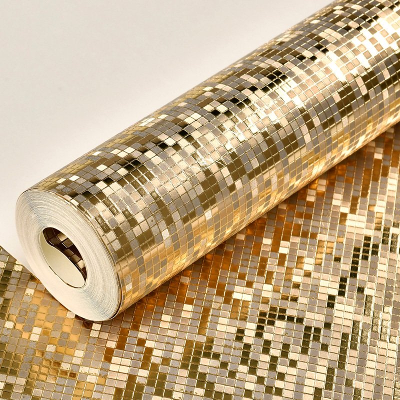 Modern Gold Foil Mosaic Wallpapers Wall Coating(old) Waterproof Wallpaper Rolls for Shop Hotel Roof Walls Mural