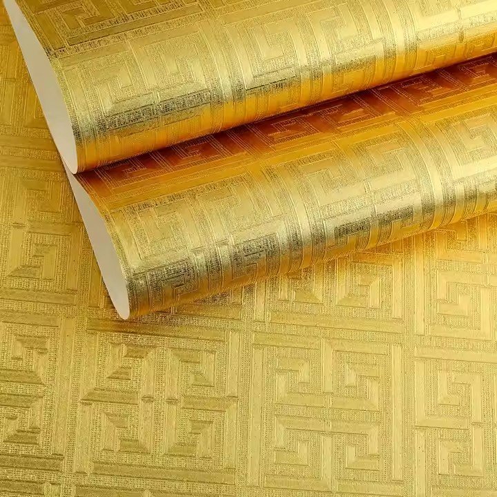 3D gold foil wallpaper luxury living room hotel lobby bar entertainment venue wall decoration wallpaper